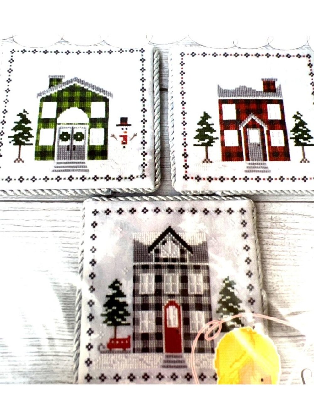 Plaid Tidings Cross-Stitch Pattern By Little Stitch Girl Winter-Themed Holiday D